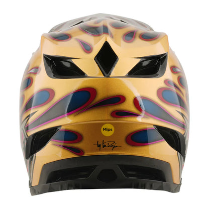 Troy Lee Designs D4 Carbon Full Face Helmet - Overspray - Gold-Black
