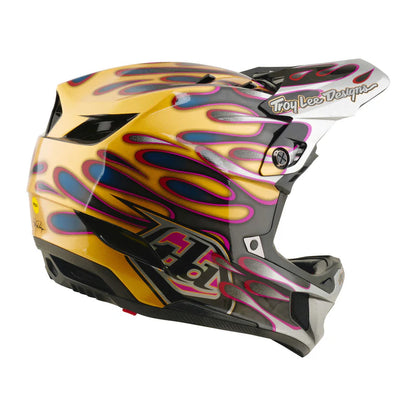 Troy Lee Designs D4 Carbon Full Face Helmet - Overspray - Gold-Black