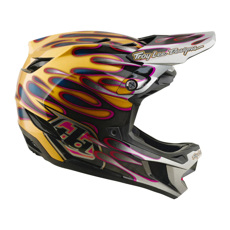 Troy Lee Designs D4 Carbon Full Face Helmet - Overspray - Gold-Black