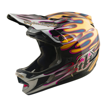 Troy Lee Designs D4 Carbon Full Face Helmet - Overspray - Gold-Black