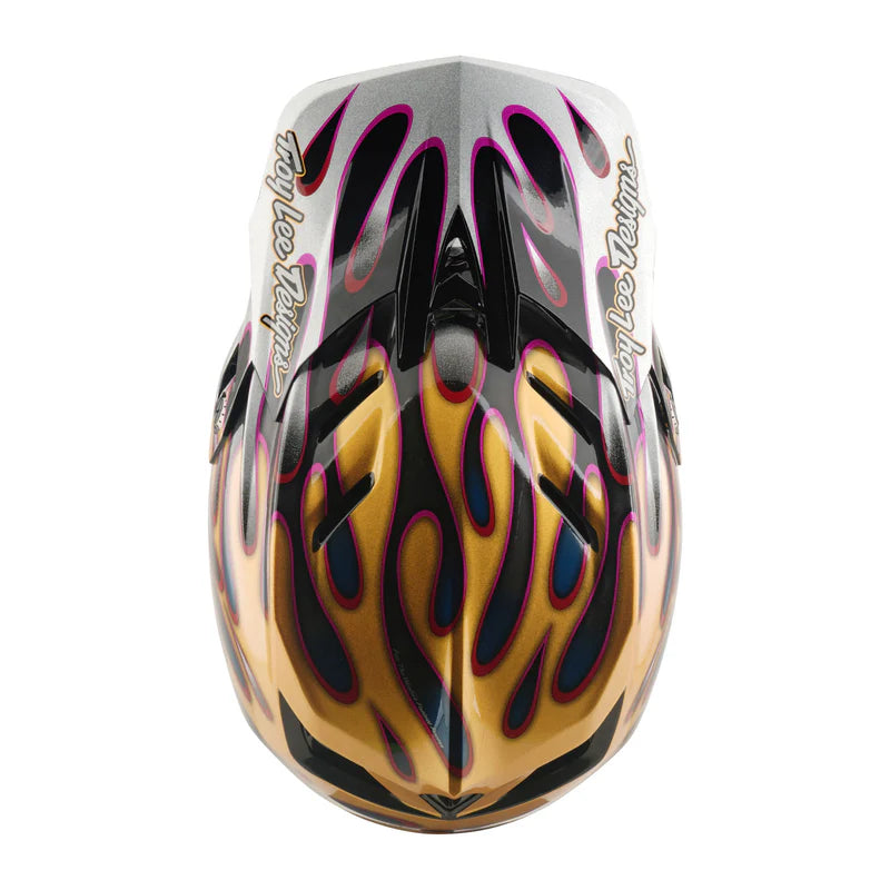 Troy Lee Designs D4 Carbon Full Face Helmet - Overspray - Gold-Black