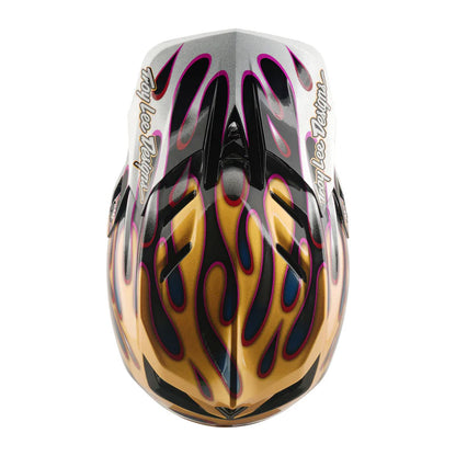 Troy Lee Designs D4 Carbon Full Face Helmet - Overspray - Gold-Black