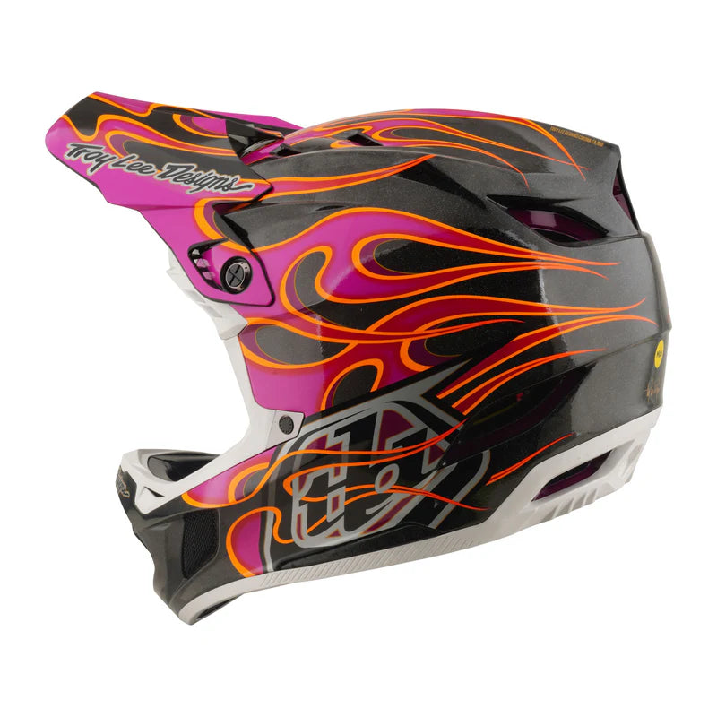 Troy Lee Designs D4 Carbon Full Face Helmet - Torched - Carbon-Magenta