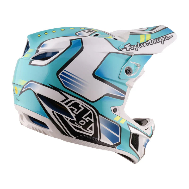 Troy Lee Designs D4 Composite Full Face Helmet - Crest - Real Teal