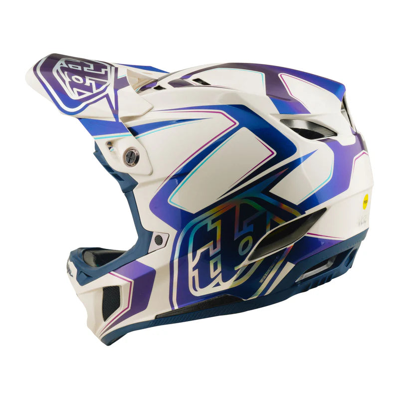 Troy Lee Designs D4 Composite Full Face Helmet - Flared - White-Indigo