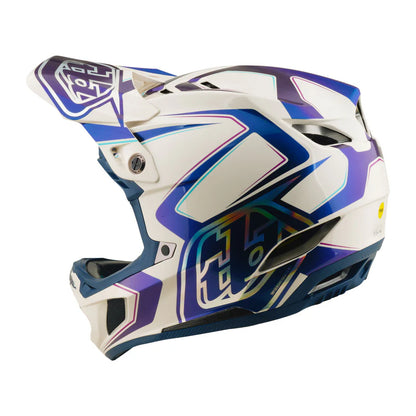 Troy Lee Designs D4 Composite Full Face Helmet - Flared - White-Indigo