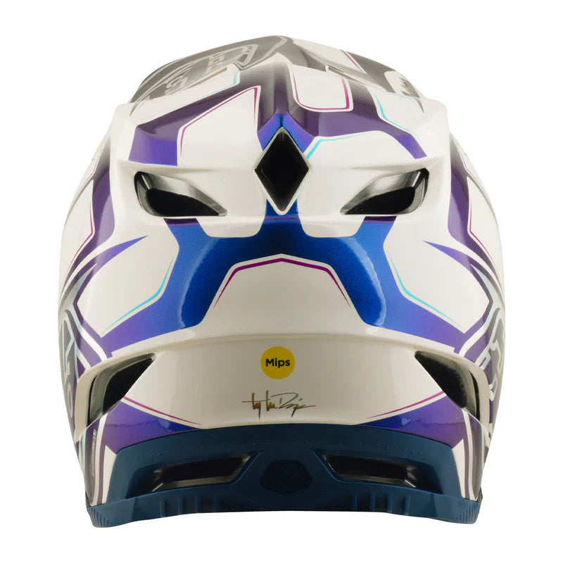 Troy Lee Designs D4 Composite Full Face Helmet - Flared - White-Indigo