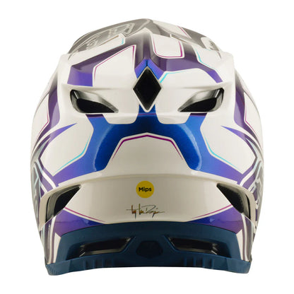 Troy Lee Designs D4 Composite Full Face Helmet - Flared - White-Indigo