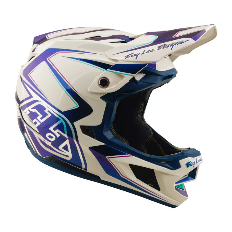 Troy Lee Designs D4 Composite Full Face Helmet - Flared - White-Indigo