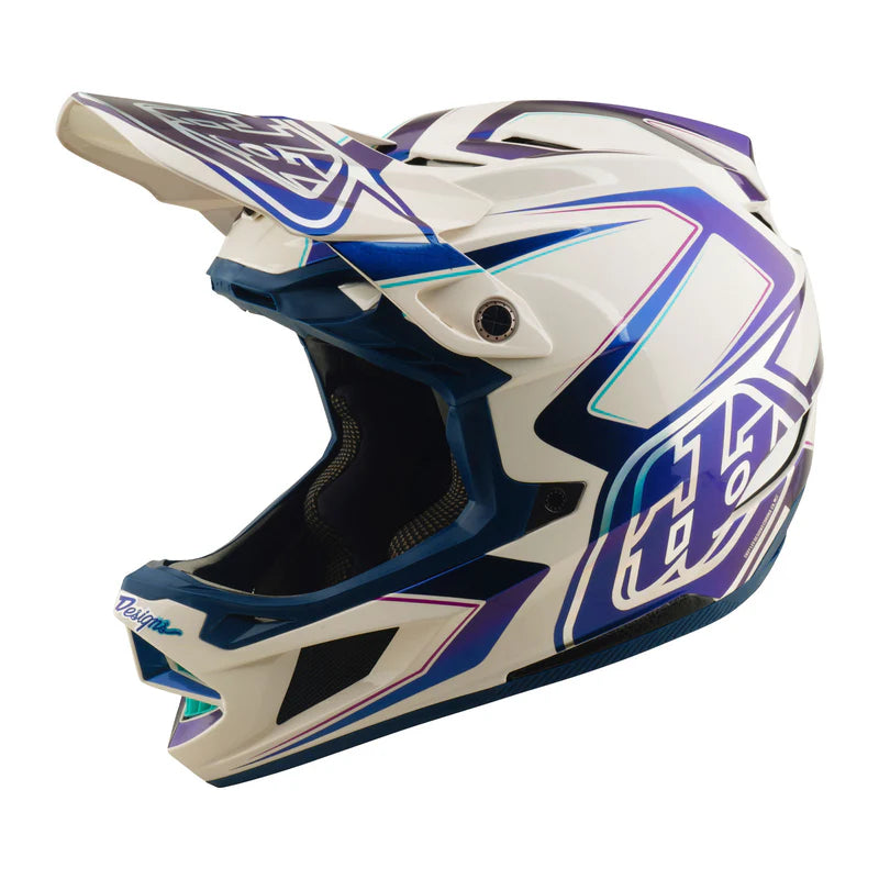 Troy Lee Designs D4 Composite Full Face Helmet - Flared - White-Indigo