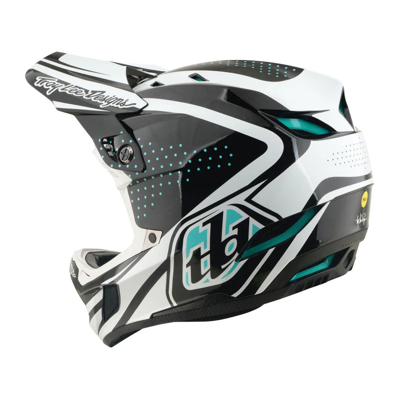 Troy Lee Designs D4 Polyacrylite Full Face Helmet - The Line - Charcoal-White