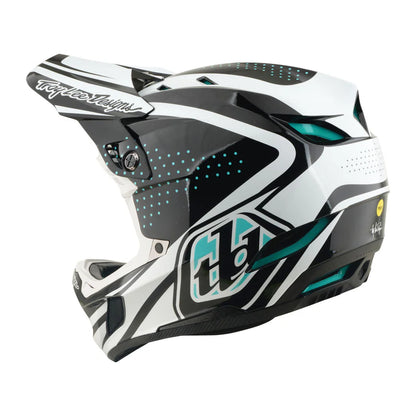 Troy Lee Designs D4 Polyacrylite Full Face Helmet - The Line - Charcoal-White