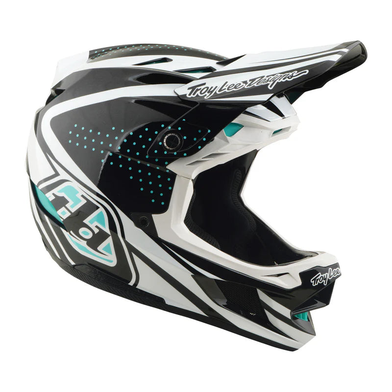 Troy Lee Designs D4 Polyacrylite Full Face Helmet - The Line - Charcoal-White