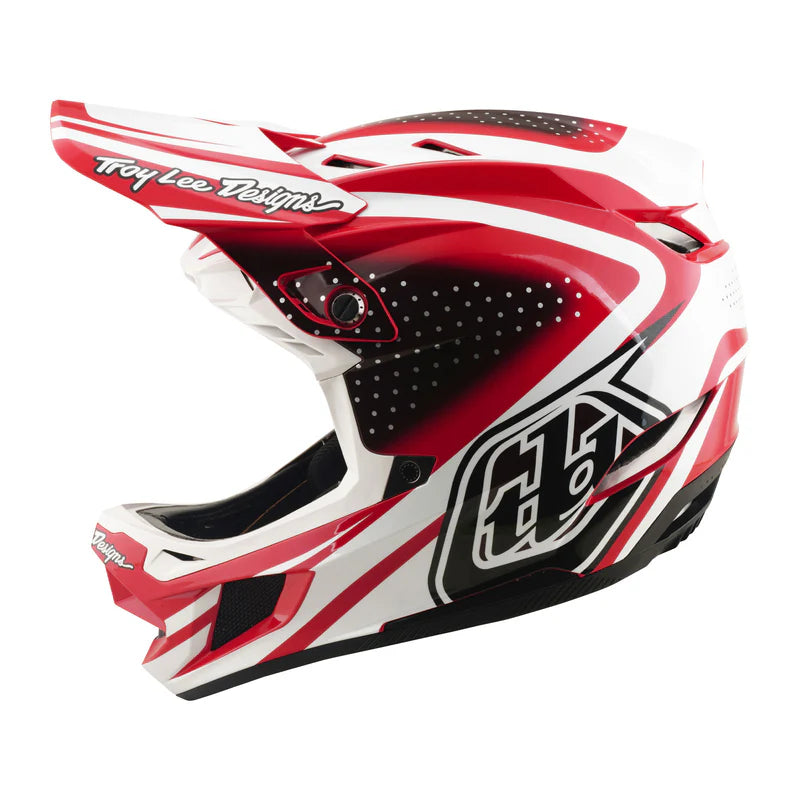 Troy Lee Designs D4 Polyacrylite Full Face Helmet - The Line - Fire-White