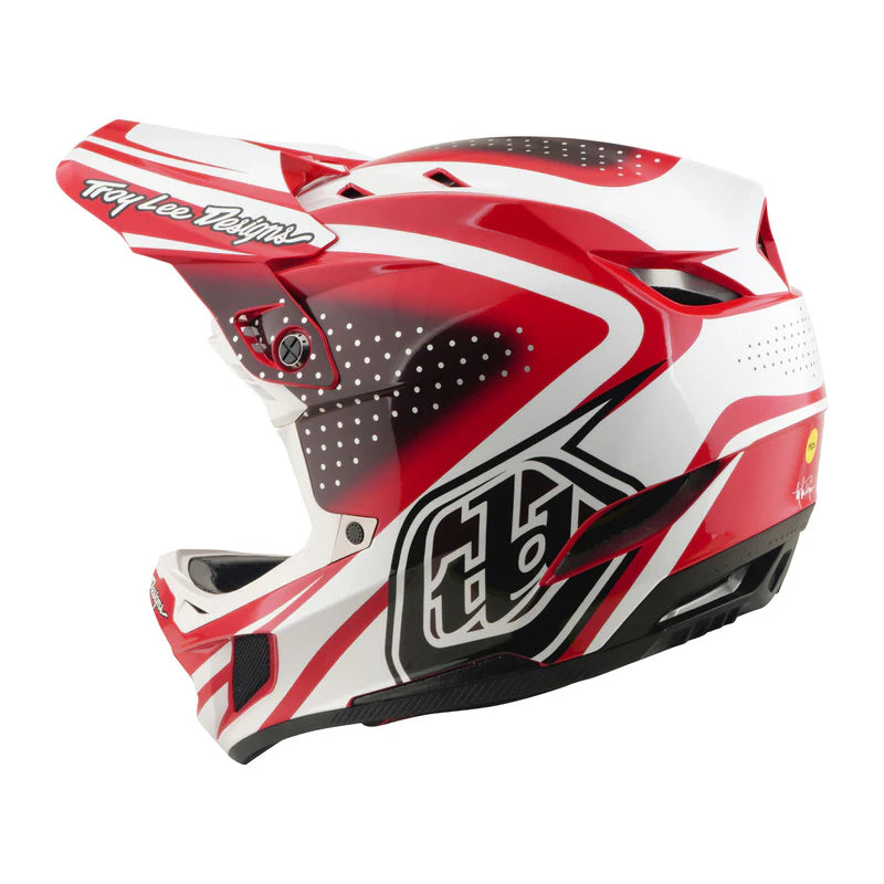 Troy Lee Designs D4 Polyacrylite Full Face Helmet - The Line - Fire-White
