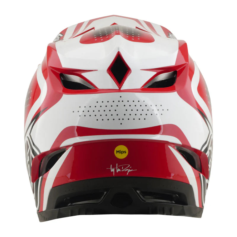 Troy Lee Designs D4 Polyacrylite Full Face Helmet - The Line - Fire-White