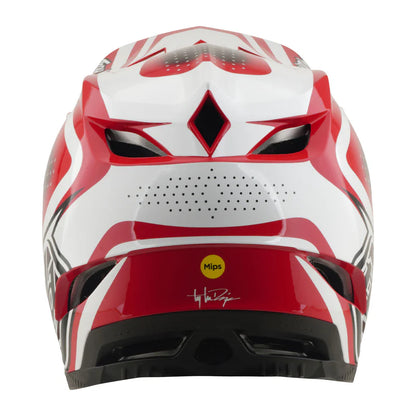 Troy Lee Designs D4 Polyacrylite Full Face Helmet - The Line - Fire-White
