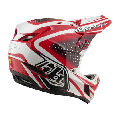 Troy Lee Designs D4 Polyacrylite Full Face Helmet - The Line - Fire-White