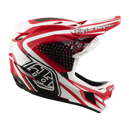 Troy Lee Designs D4 Polyacrylite Full Face Helmet - The Line - Fire-White