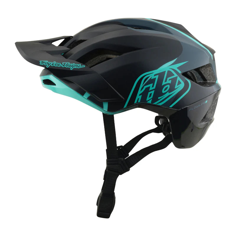 Troy Lee Designs Flowline SE MTB Helmet - Badge - Carbon-Real Teal