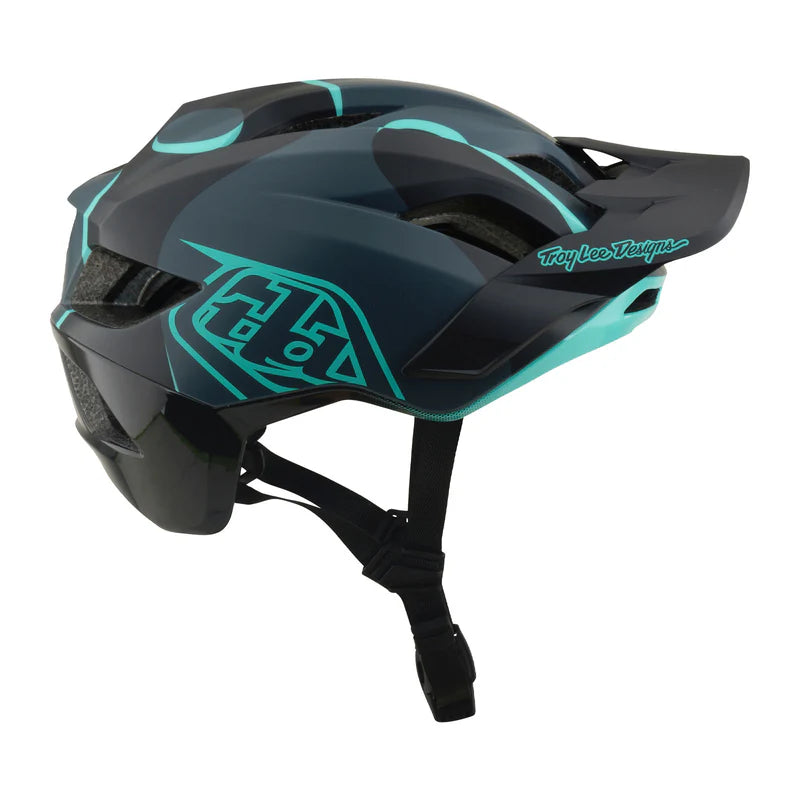 Troy Lee Designs Flowline SE MTB Helmet - Badge - Carbon-Real Teal