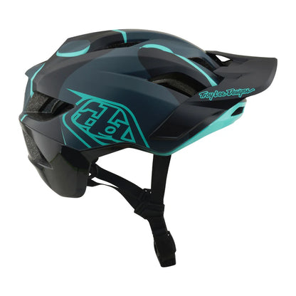 Troy Lee Designs Flowline SE MTB Helmet - Badge - Carbon-Real Teal