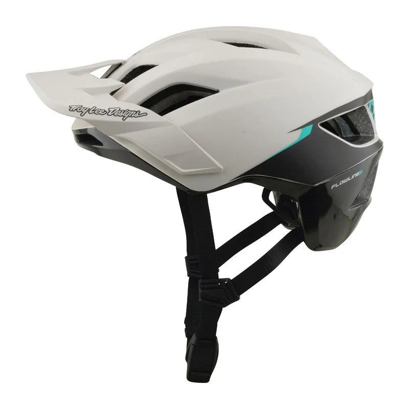 Troy Lee Designs Flowline SE MTB Helmet - Stacks - Pumice-Real Teal