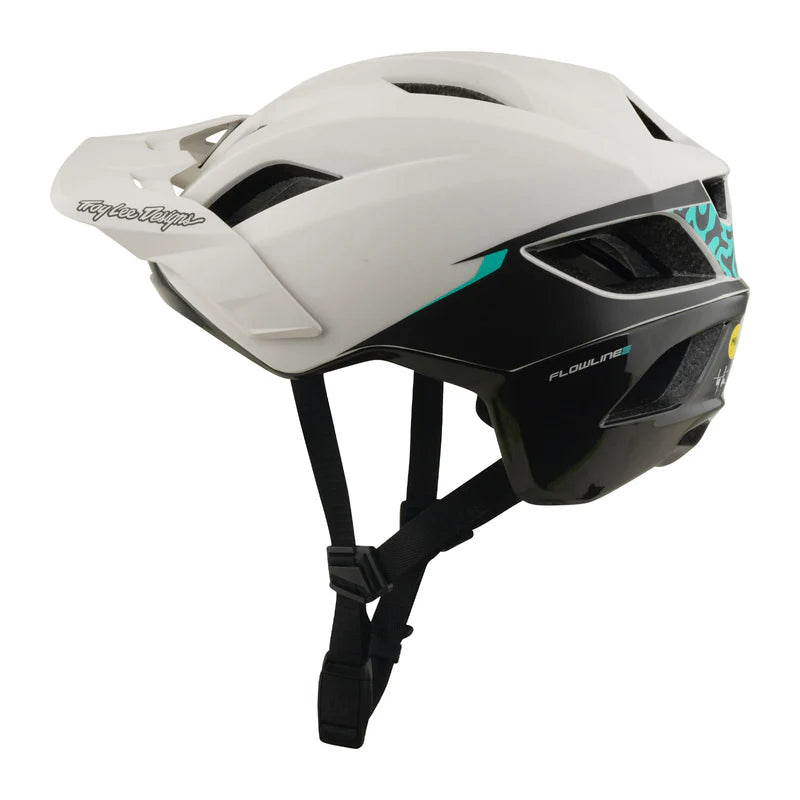 Troy Lee Designs Flowline SE MTB Helmet - Stacks - Pumice-Real Teal