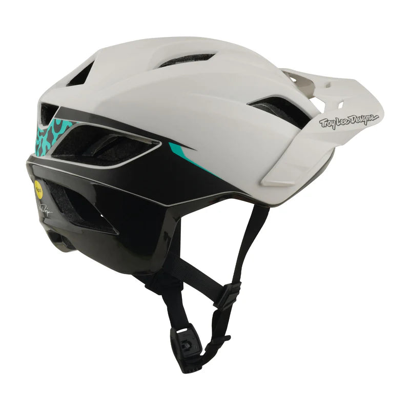 Troy Lee Designs Flowline SE MTB Helmet - Stacks - Pumice-Real Teal