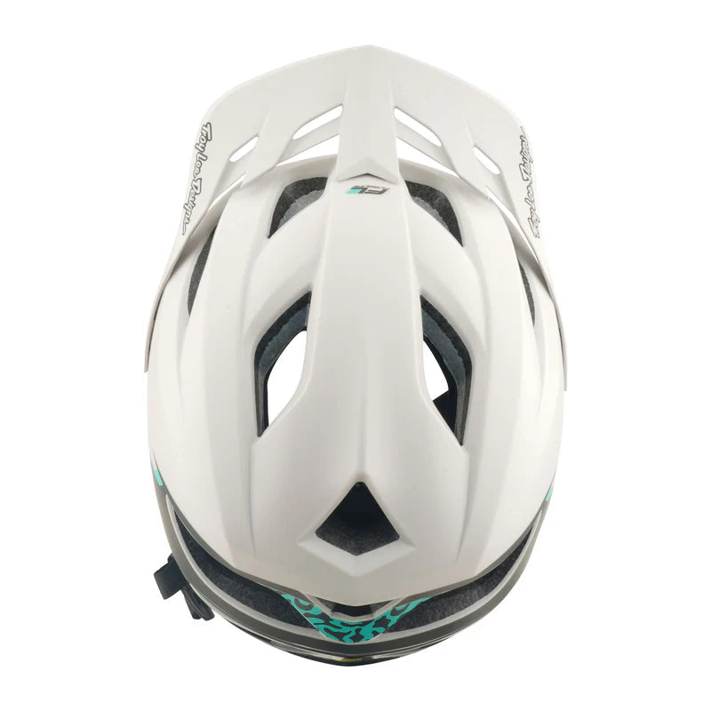 Troy Lee Designs Flowline SE MTB Helmet - Stacks - Pumice-Real Teal