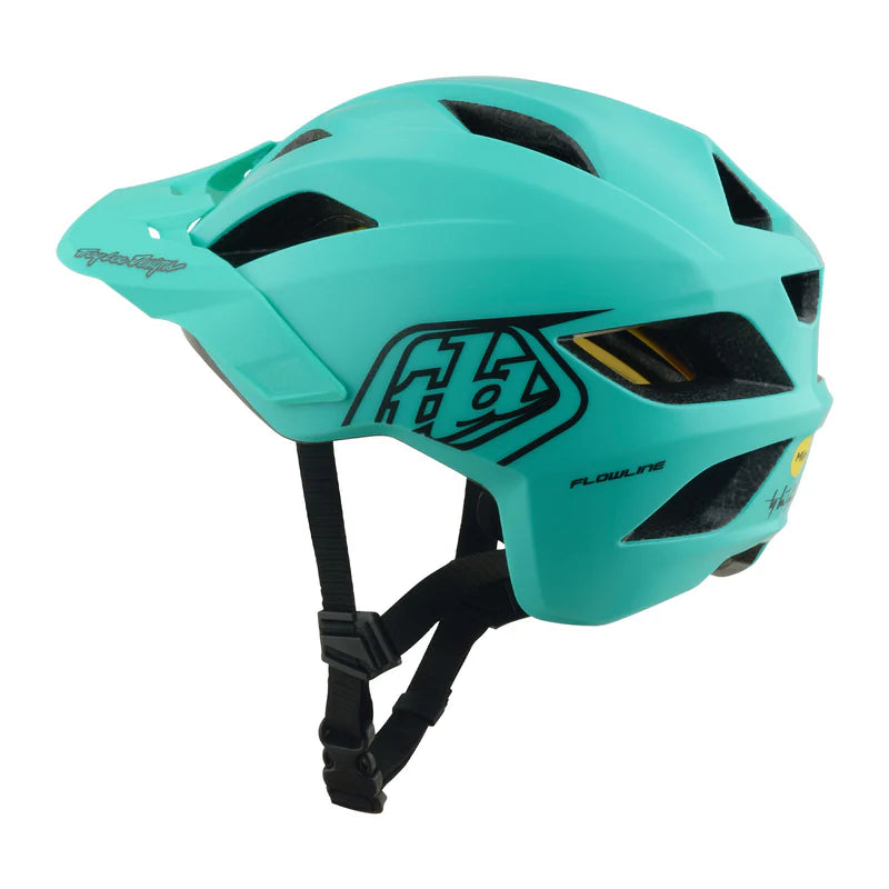 Troy Lee Designs Flowline MTB Helmet - Youth - Point - Charcoal-Real Teal