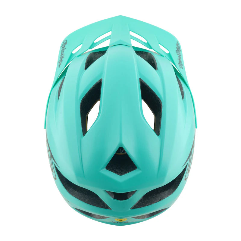 Troy Lee Designs Flowline MTB Helmet - Youth - Point - Charcoal-Real Teal