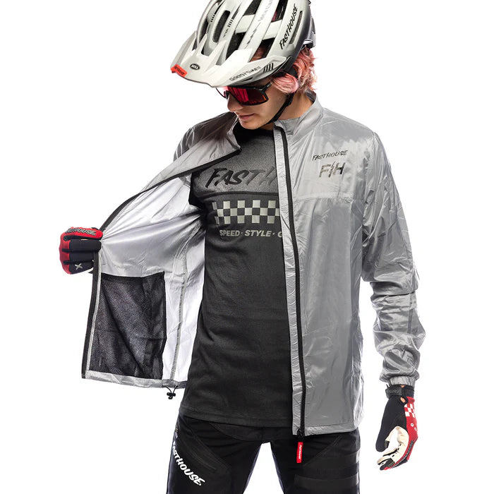Fasthouse Tracker Packable Windbreaker Jacket - Light Gray