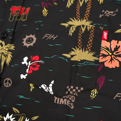 Fashouse Tribe Short Sleeve Button-Up Shirt - Black
