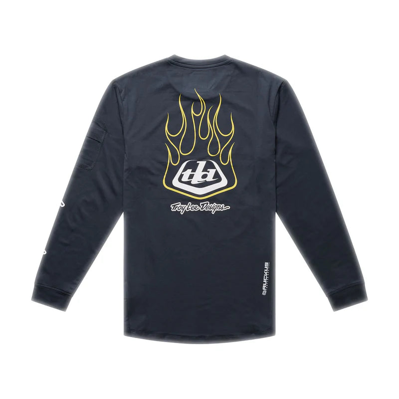 Troy Lee Designs Ruckus Long Sleeve Ride Tee - Youth - Pressed - Carbon