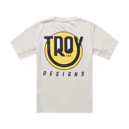 Troy Lee Designs Skyline Short Sleeve Ride Tee - Youth - Happy - Pumice