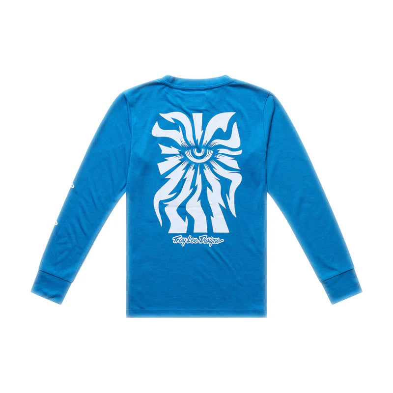 Troy Lee Designs Skyline Long Sleeve Ride Tee - Youth - One Eye - Aero Blue