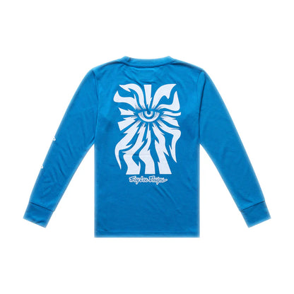 Troy Lee Designs Skyline Long Sleeve Ride Tee - Youth - One Eye - Aero Blue