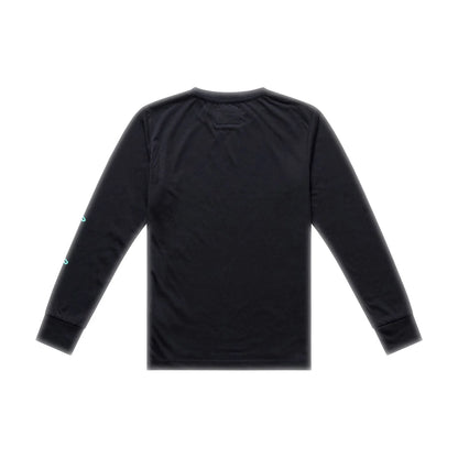 Troy Lee Designs Skyline Long Sleeve Ride Tee - Youth - Signature - Black-Real Teal
