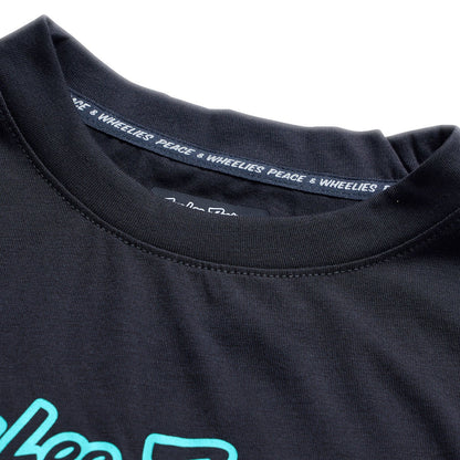 Troy Lee Designs Skyline Long Sleeve Ride Tee - Youth - Signature - Black-Real Teal