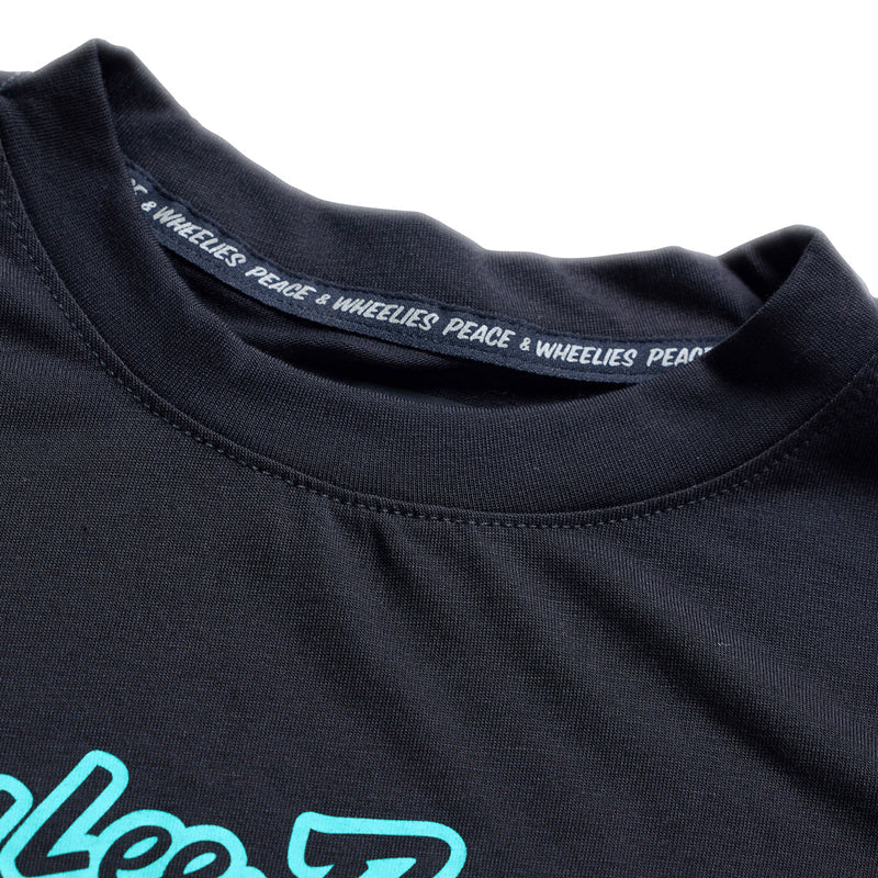 Troy Lee Designs Skyline Short Sleeve Ride Tee - Youth - Signature - Black-Real Teal