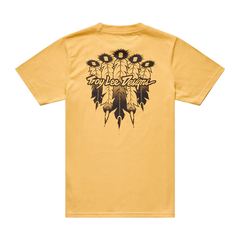 Troy Lee Designs Feathers Short Sleeve Tee - Youth - Bleached Melon