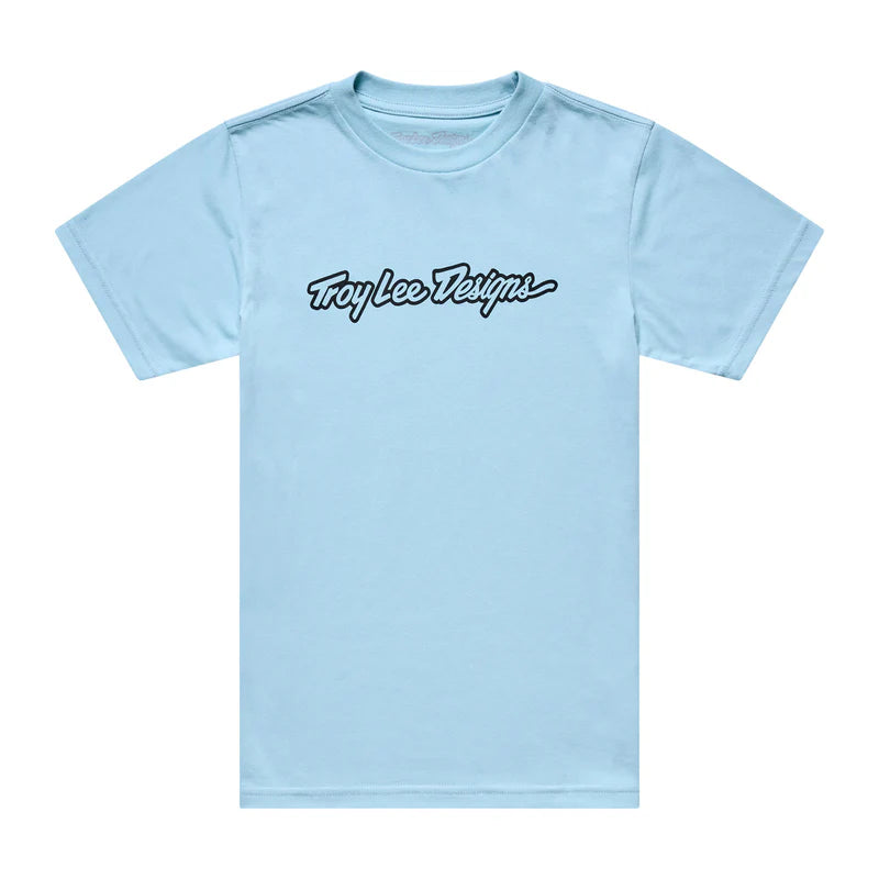 Troy Lee Designs Signature Short Sleeve Tee - Youth - Dawn Blue