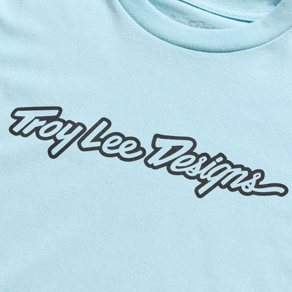 Troy Lee Designs Signature Short Sleeve Tee - Youth - Dawn Blue