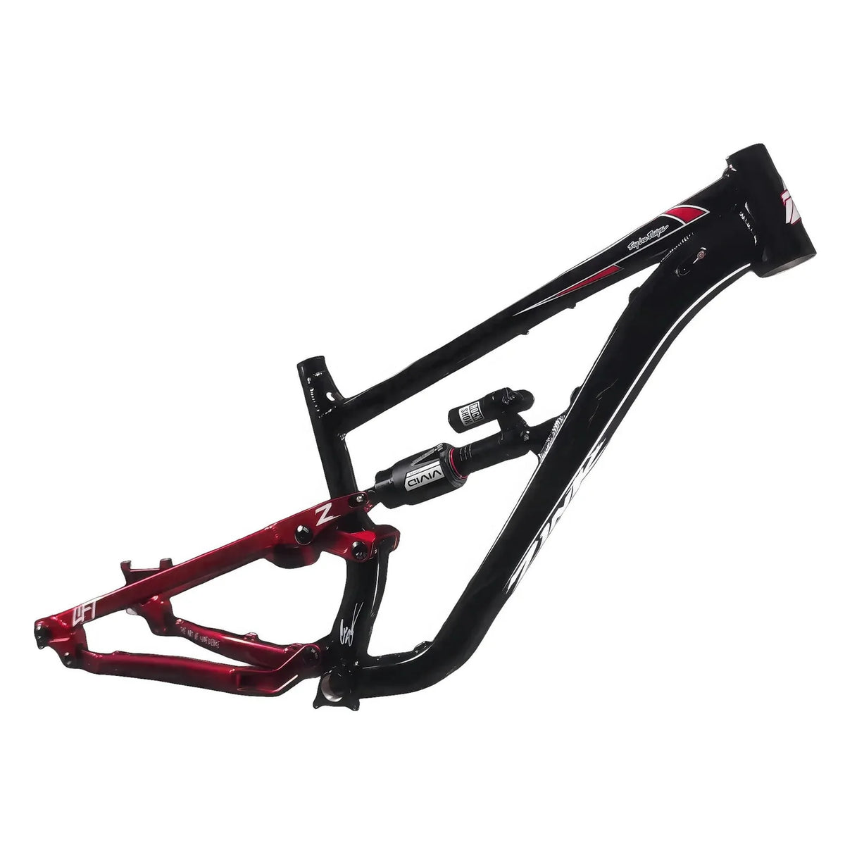 Zink Bikes Vacay MX Frame - TLD Collab - Glossy Black-Candy Apple Red