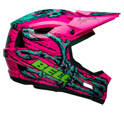 Bell Sanction 2 DLX MIPS Full Face Helmet - Bonehead - Gloss Pink-Turquoise