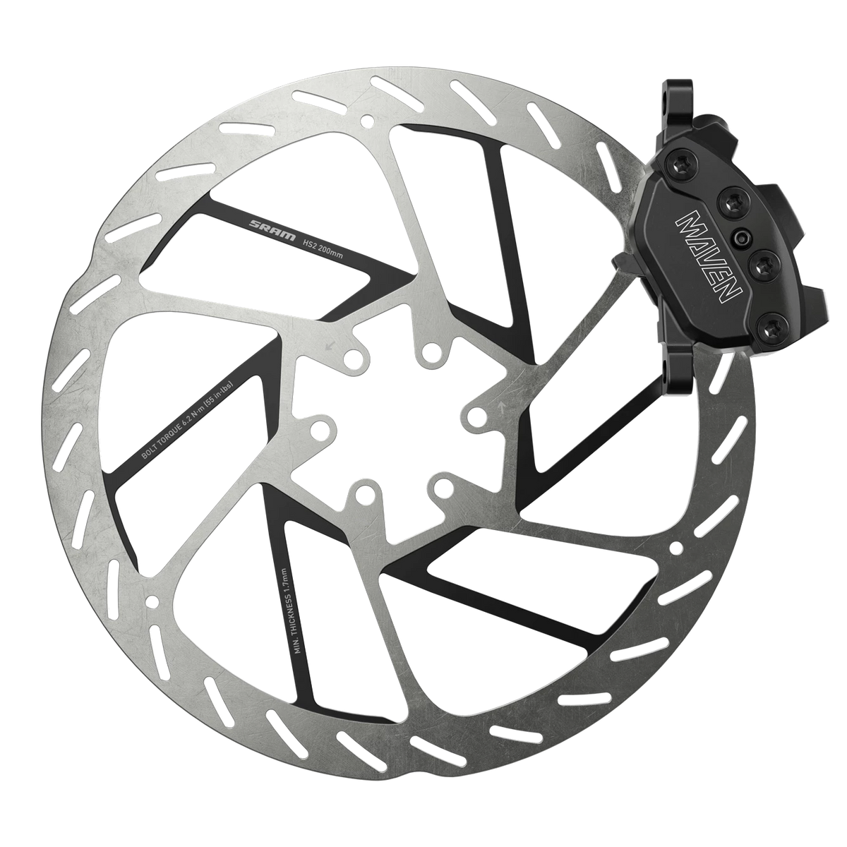Sram Maven Silver Disc Brake - B1 - Front - Black