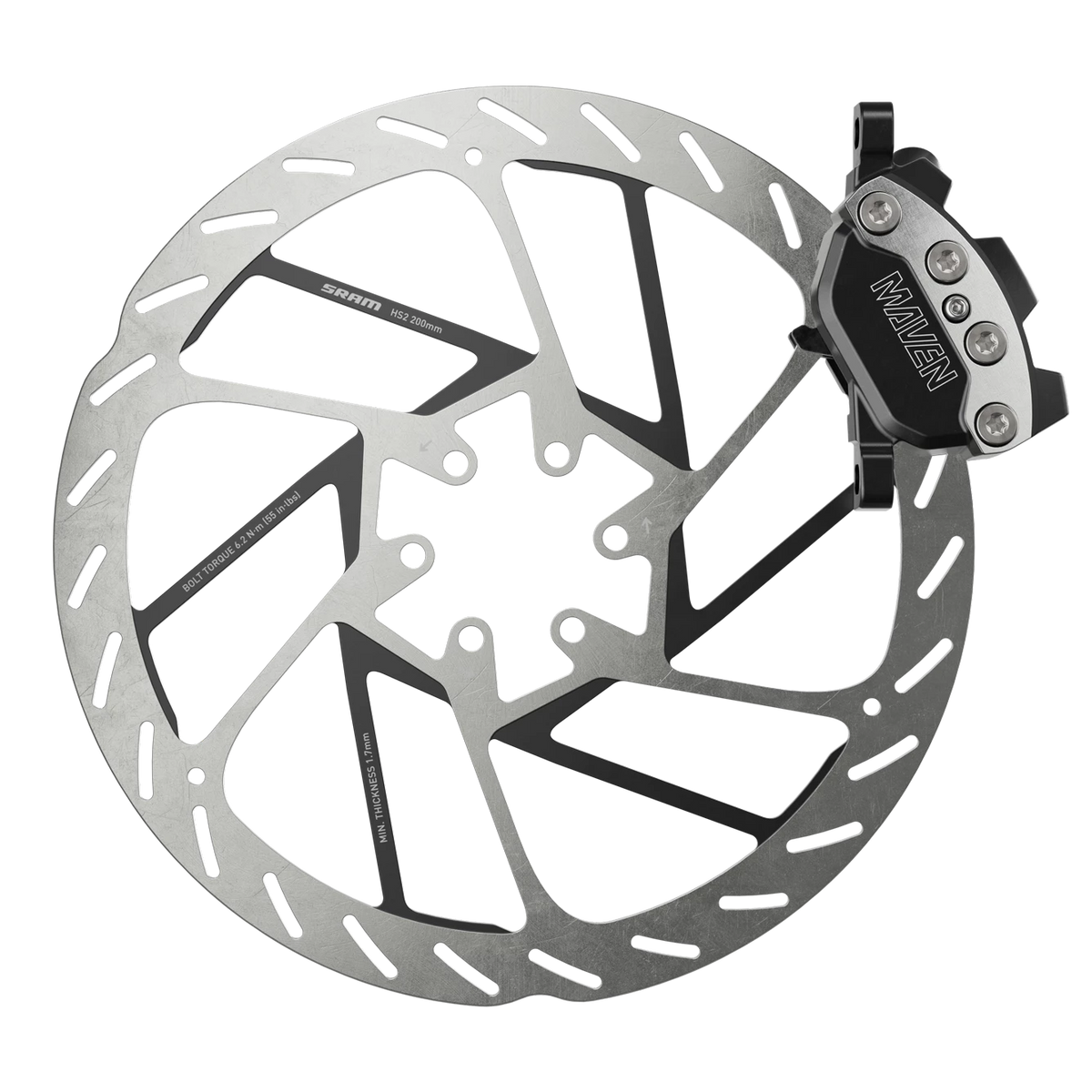 Sram Maven Ultimate Stealth Disc Brake - B1 - Rear - Silver-Black