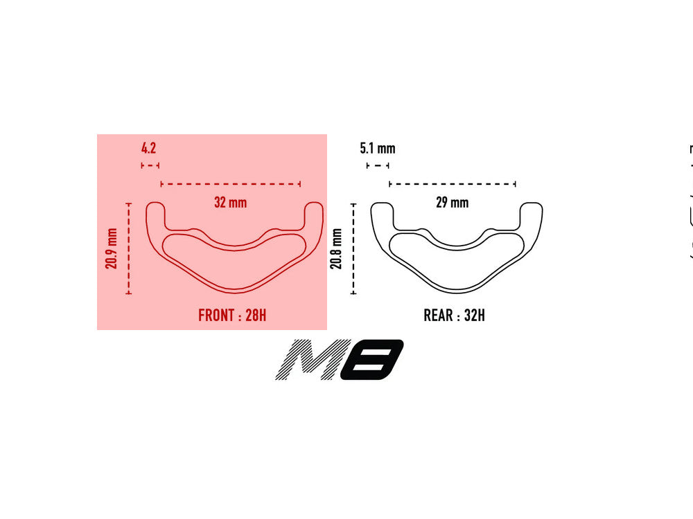 ENVE M8 29" Carbon MTB Rim - Front