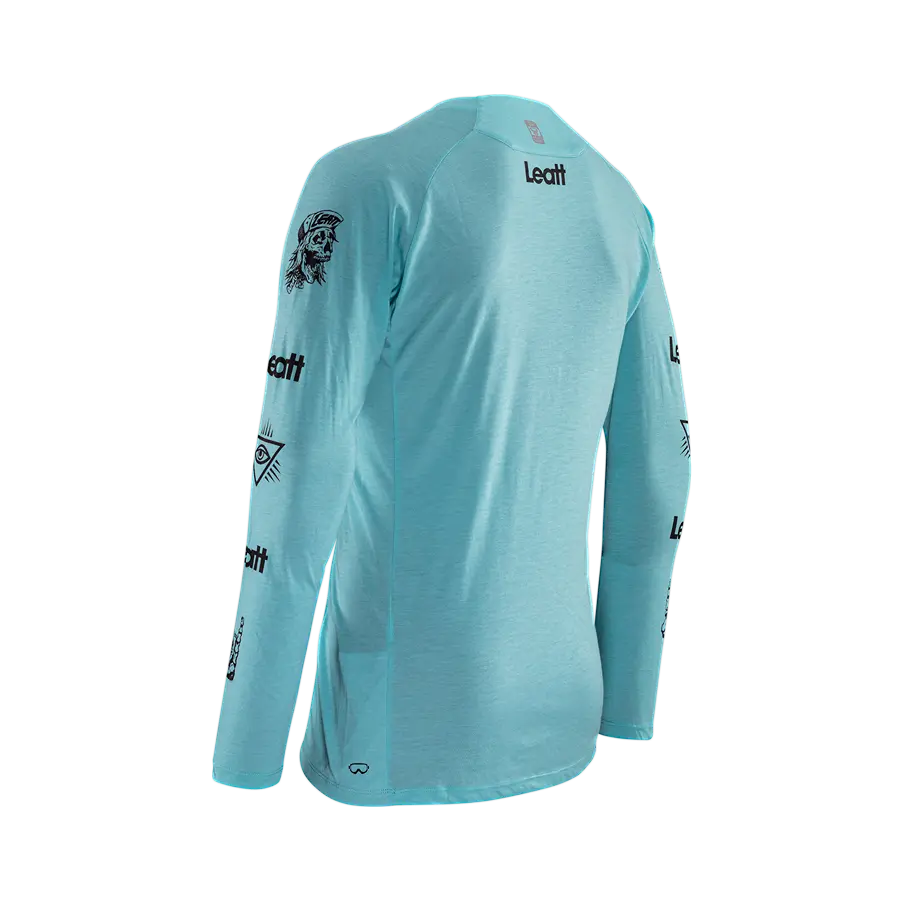 Leatt Gravity 2.0 Long Sleeve MTB Jersey - Aqua - 2024